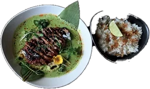 Królewska kaczka hoisin w zielonym curry